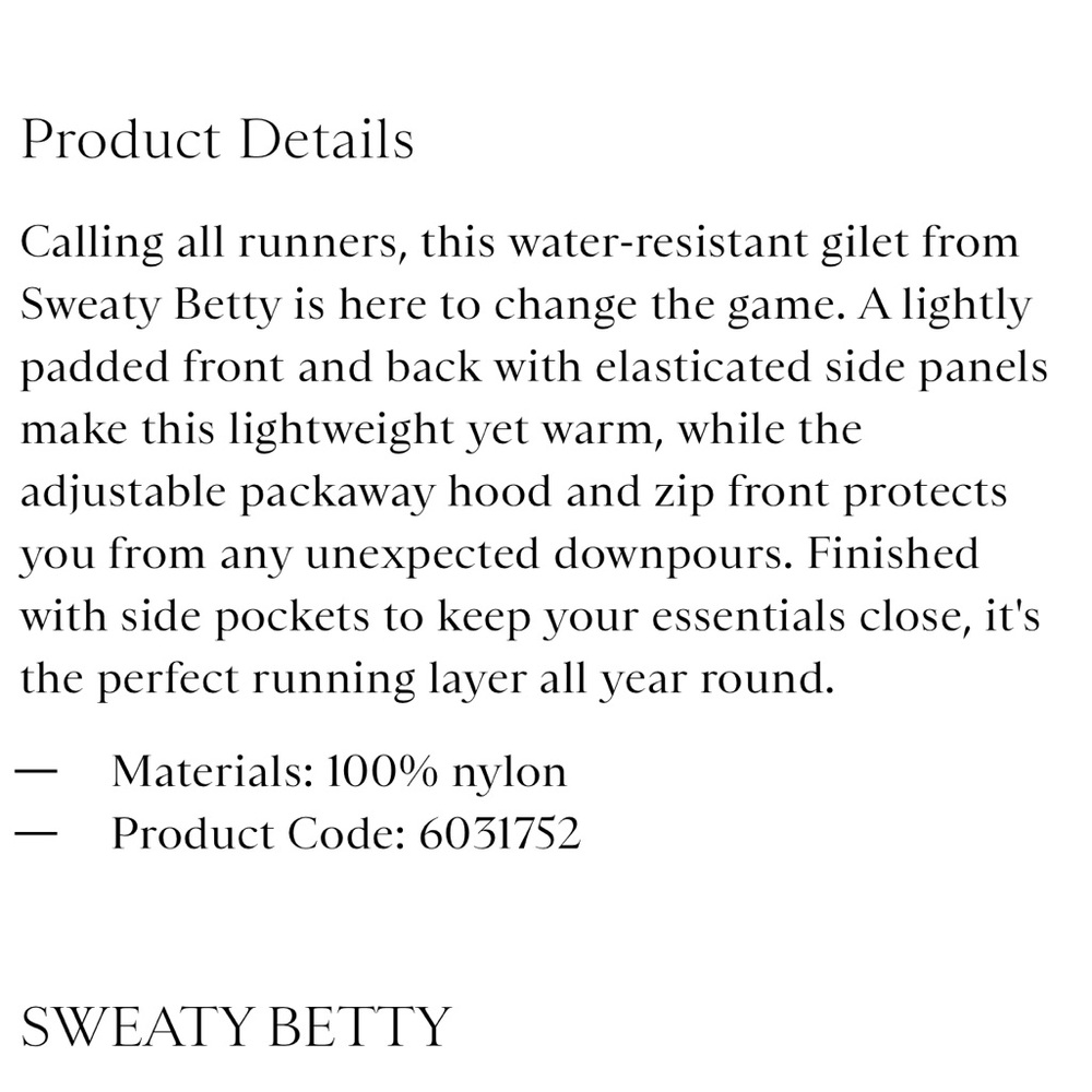 Sweaty Betty  Accelerate Puffer Vest like new! - Picture 5 of 9